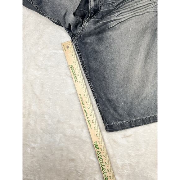 Vtg Y2K Route 66 Denim Shorts Mens Sz 36 Washed Out Black Wide Leg Baggy Skater - Picture 5 of 7